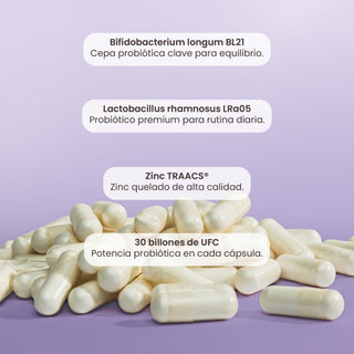 Probivos Glow | Probióticos con Bisglicinato de Zinc Quelado (TRAACS®)