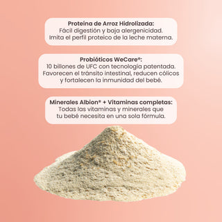 Total Baby: Etapa 2 | Fórmula sin lactosa para lactantes con proteína de arroz hidrolizada