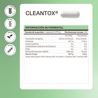 Cleantox | Ácido Alfa Lipoico, N-Acetil-Cisteína.