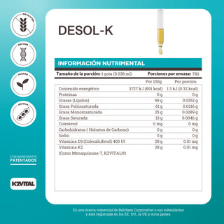 Desol-K | Vitamin D3 and Vitamin K2 (MK-7)