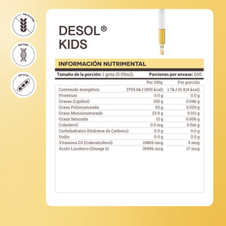 Desol Kids | Vitamina D3, liposoluble