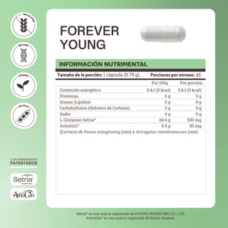 Forever Young | Glutatión Setria® y AstraGin®