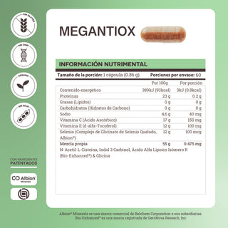MegAntiox | Antioxidants ALA, NAC, Indole 3 Carbinol, Vitamins C &amp; E