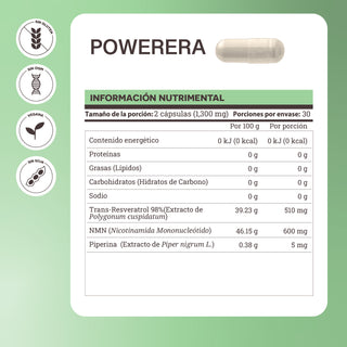 PowerERA | Trans-Resveratrol 98% con NMN