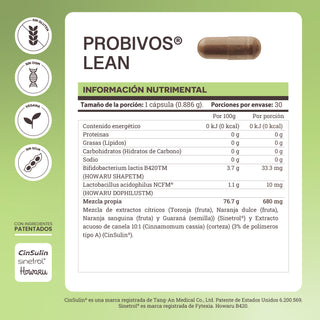 Probivos Lean | Probióticos Bifidobacterium Lactis con CinSulin® y Sinetrol®