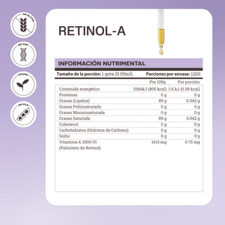 Retinol A | Palmitato de Retinol (Vitamina A 2500 UI)