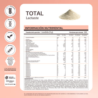Total Baby: Etapa 1 | Fórmula sin lactosa para lactantes con proteína de arroz hidrolizada