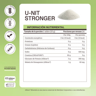 U-nit Stronger | Electrolitos con Creatina (Creapure ®)