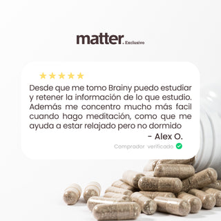 Brainy |  Nootrópico con Bacopa, CoQ10, Metil Folato y Fosfatidilserina Sharp®