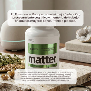 Brainy |  Nootrópico con Bacopa, CoQ10, Metil Folato y Fosfatidilserina Sharp®