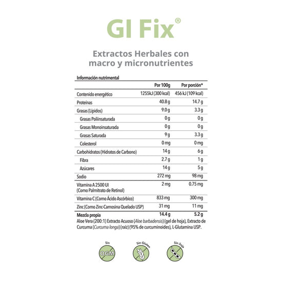 GI Fix | Péptidos de Colágeno, Aloe Vera, Cúrcuma y Zinc Carnosina Quealdo