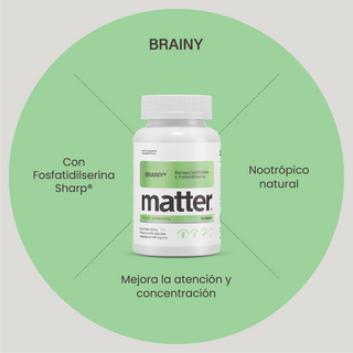 Brainy |  Nootrópico con Bacopa, CoQ10, Metil Folato y Fosfatidilserina Sharp®