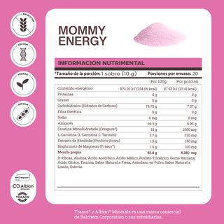 Mommy Energy | Creatina (Creapure ®), L-Carnitina, Rhodiola y Taurina