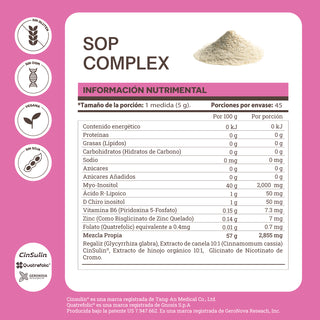 SOP Complex | Myo-Inositol, D Chiro, Ácido R-Lipoico y Cinsulin®