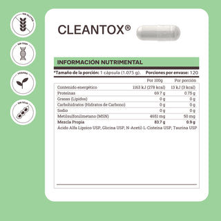 Cleantox | Ácido Alfa Lipoico, N-Acetil-Cisteína.