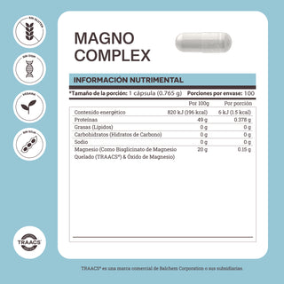 Magno Complex | Bisglicinato de Magnesio Quelado (TRAACS®)