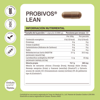 3 pack Probivos Lean | Probiotic Bifidobacterium Lactis with Cinsulin® and Sinetrol®